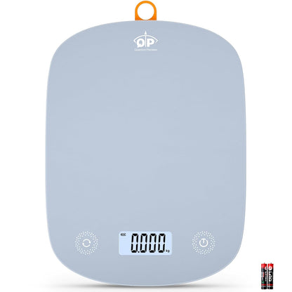 QP Digital Food Scale, 11lb Digital Kitchen Scale, 1g High Accuracy Meat Scale, 6 Units, Cooking Scale with Hook, Ultra Slim Kitchen Weight Scale, Touch Control, Tare Function, Auto Off, LCD Display