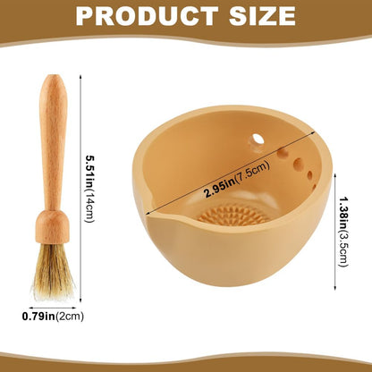 Pottery Herb Stripper Bowl with Multiple Size Holes - Kitchen Tool for Separating Herb Leaves from Stems & Root Removal(Size:2.76inch)