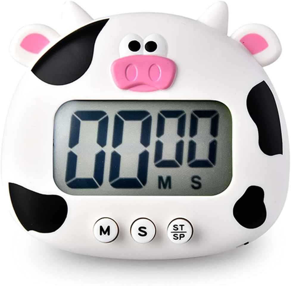 Kitchen Timer, Cute Cartoon Animal Countdown, Digital Cooking Timer with Magnetic, LCD Large-Screen Visual Clock, Hangable Alarm Clock with Stand，for Cooking Bake Sport Game (Timer-XG)