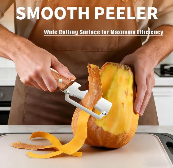Multi-Functional Vegetable Peeler for Kitchen, with Ergonomic Non-Slip Handle, Good Sturdy, 2 in 1 Fruit Peeler and Bottle Opener, best for potato, vegetable, apple, carrot and more(1pcs)