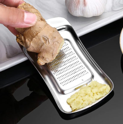 Stainless Steel Garlic Ginger Fruits Root Vegetable Grater Grinder Spoon for Kitchen (13.5 * 7)