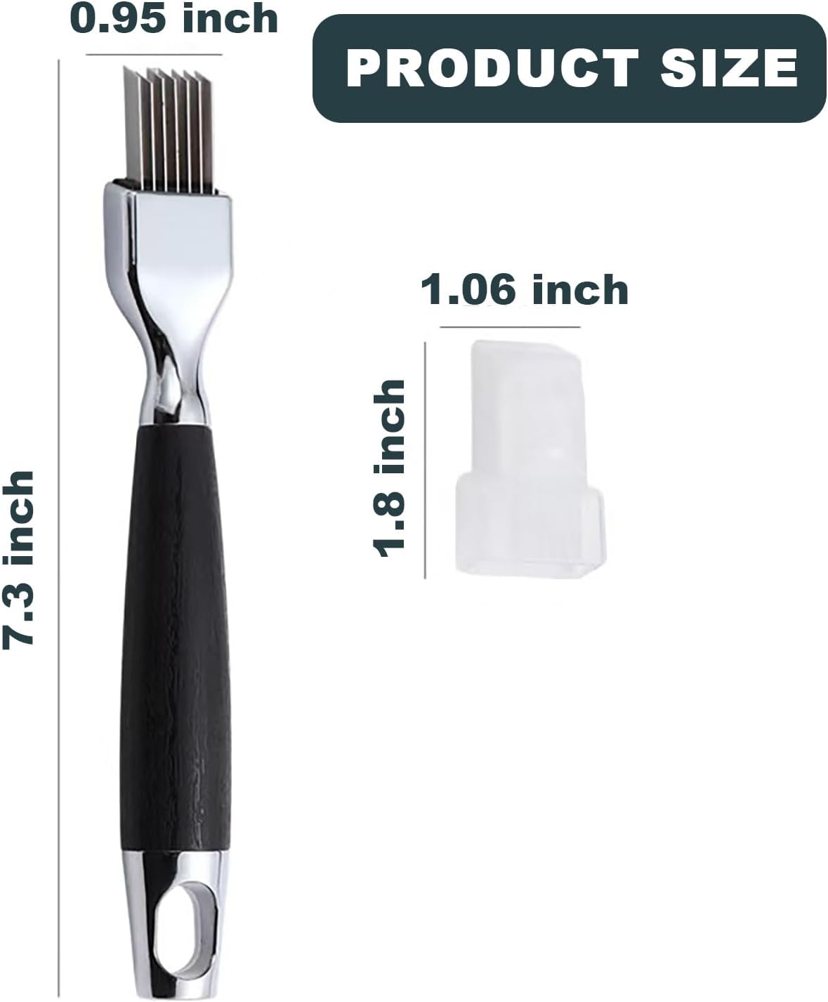 Stainless Steel Green Onion Slicer Cutter, Multifunctional Vegetable Shredder, Scallion Shred Silk Knife with Solid Handle for Garlic, Ginger, Herbs & Kitchen Meal Prep(6 Blades)