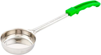 Restaurantware Met Lux 6 Ounce Portion Ladle 1 With Black Handle Portion Serving Spoon - Does Not Corrode Dishwashable Stainless Steel Portion Control Serving Utensil Multipurpose