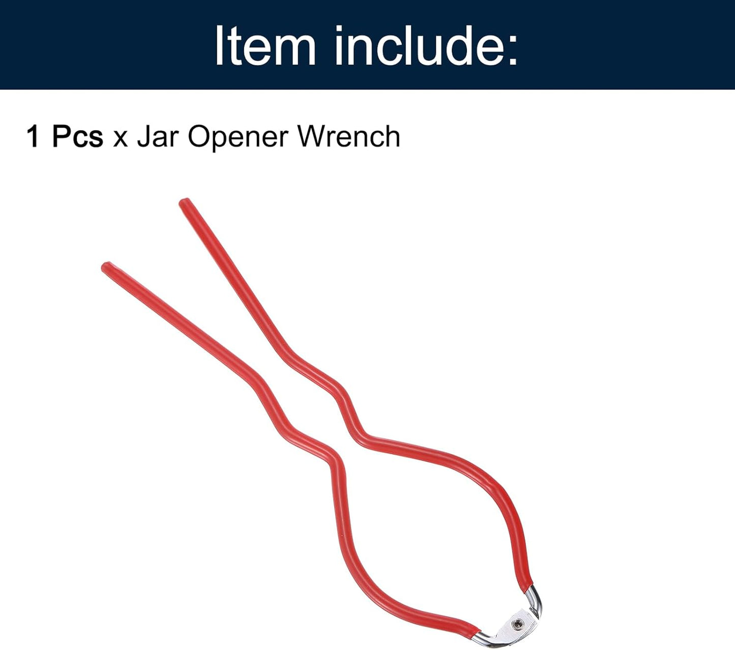 uxcell 1Pcs 10.8" x 3.1" Bottle Wrench Jar Opener Wrench Canning Jar Wrench Made of Plastic and Stainless Steel Red