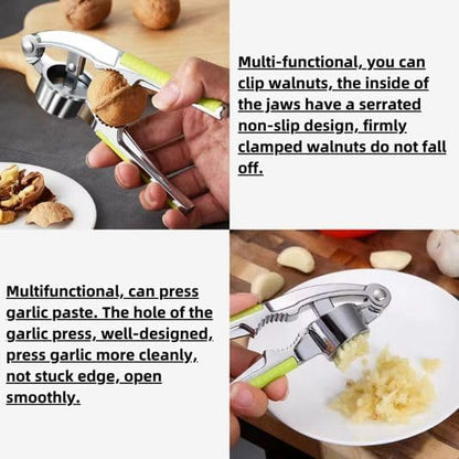 Garlic Press, Stainless Steel with Yellow Handles, Manual Kitchen Tool