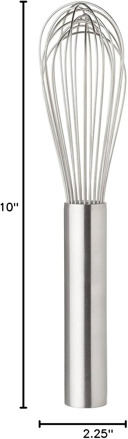 Soro Essentials- 14" Stainless Steel Piano Wire Whip- Thin Flexible Wire Whisk for Whisking Cooking Beating Blending Stirring Ingredients Mixing Sauces Baking Tools Cake Bread Pizza Pastry Biscuits