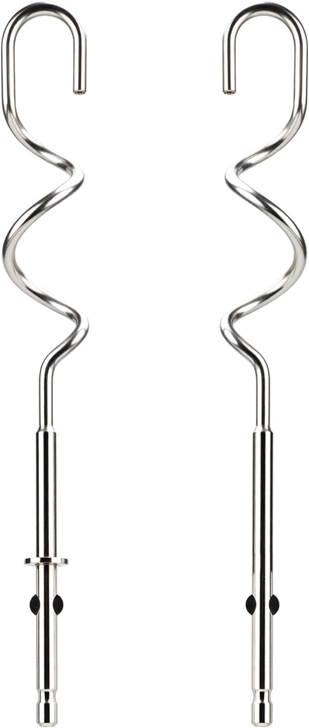 2pcs 990143000 Mixer Dough Hook for Hamilton, Stainless Steel Hand Mixer Replacement Beaters Attachments Dough Hook Accessories Compatible with Hamilton Beach 62630R 62632R 62633R