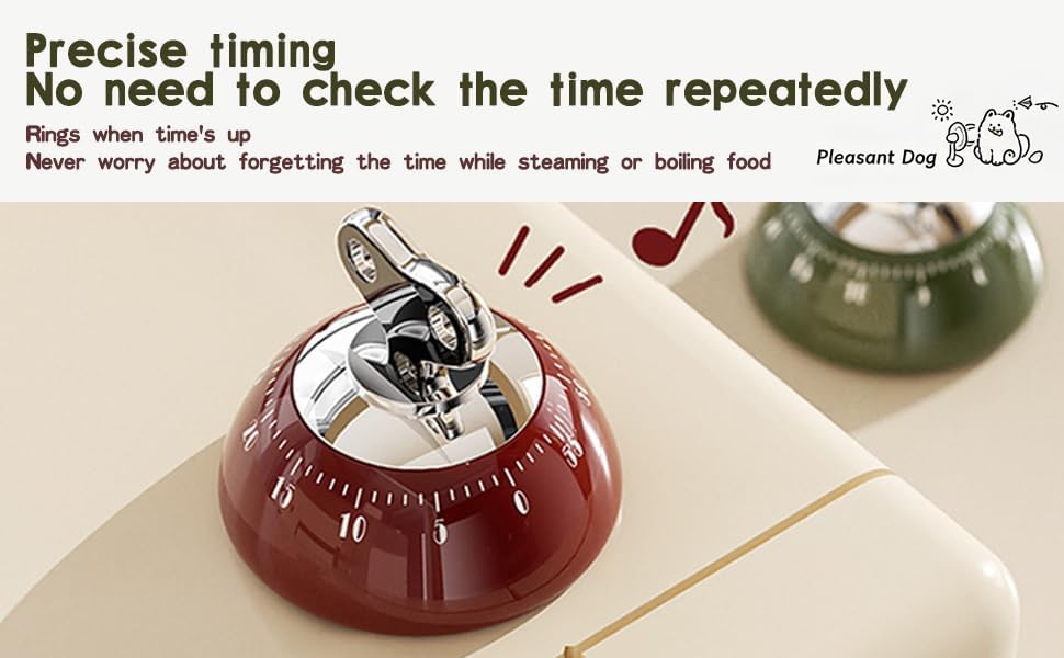 60-Minute Magnetic Timer, Mechanical Kitchen Cooking Reminder & Student Time Manager, Self-Discipline Alarm Clock for Time Management, Fridge Magnet Timer for Home School Office (Green)