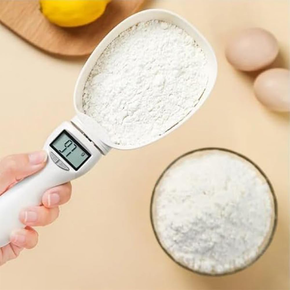 Electronic Measuring Spoon with Conversion, Digital Measuring Spoons, Adjustable Digital Kitchen Spoon Scale, 800g / 0.1g High Precision with Lcd Screen for Kitchen and Dog Cat Food (1 Pcs)