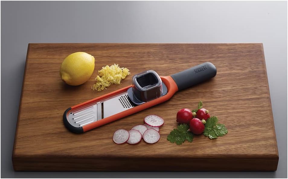 Joseph Joseph Fine Grater & Zester – Easy-Grip Handle with Sharp Stainless Steel Blades & Non-Slip Tip