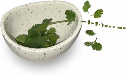 2025 New Handmade Ceramic Herb Stripper Bowl – 4-Slot Pottery Leaf Separator with Varying Hole Sizes, Rustic Herb Peeler Tool for Kitchen & Garden, Multipurpose Handcrafted Prep Bowl (Green)