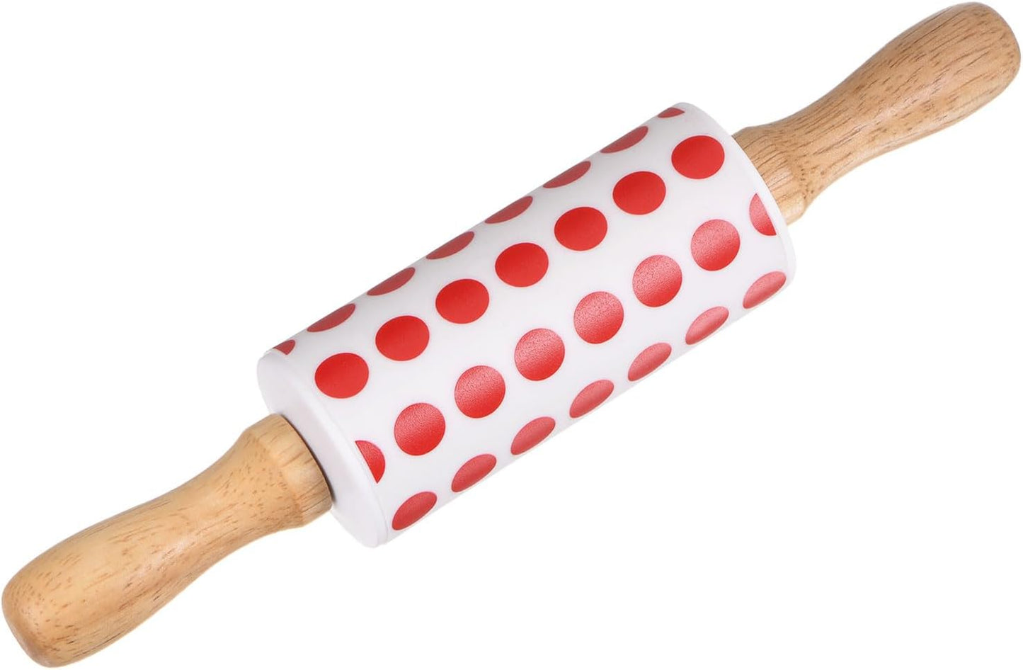 HARFINGTON Silicone Rolling Pins for Baking 12.2 Inch Non-Stick Silicone Surface Wooden Handle Rolling Pin Small Roller Playdough Rolling Pins for Fondant Kitchen Dough Pizza, Green