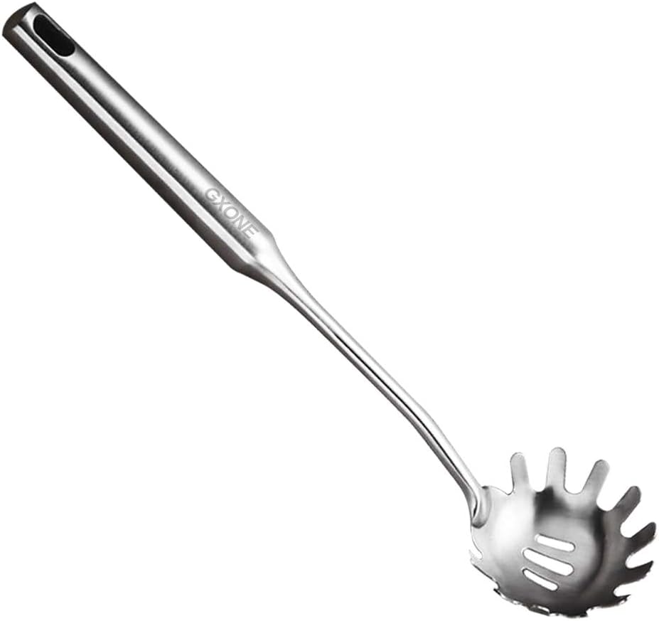 Slotted Spoon,304 Stainless Steel Skimmer Spoon with Heat Resistant Wooden Handle,Silver/15.8Inch
