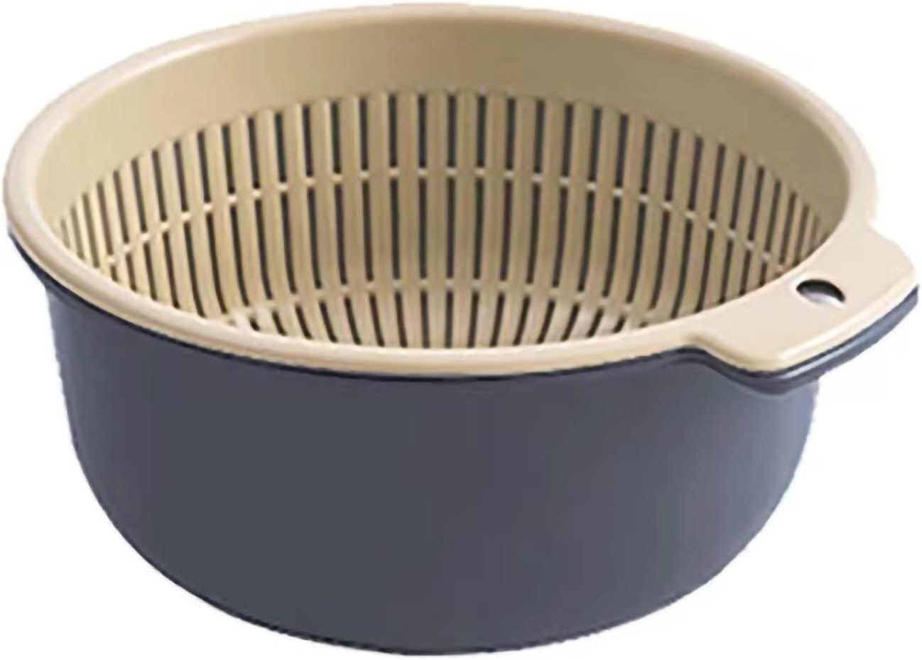 2 in 1 Kitchen Colander Set, 18cm/ 7inch Dia Fine Hole Fruit and Vegetable Strainer for Fast Draining, Double Layer Multi Use Colander for Washing and Storage, Home Kitchen Essential Tool