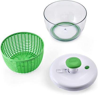 Farberware Easy to use pro Pump Spinner with Bowl, Colander and Built in draining System for Fresh, Crisp, Clean Salad and Produce, 6.6 quart, Green