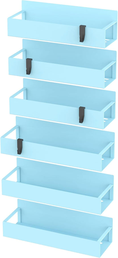 HuggieGems Metal 4 Pack Magnetic Spice Storage Rack Organizer for Refrigerator and Oven, Black Fridge Organizers and Storage, Metal