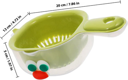 3-Piece Fruit Washing Bowl Set with Strainer – Dual-Layer Plastic Colander for Easy Draining – Space-Saving & Mess-Free Design for Fruits, Vegetables, Berries, and More