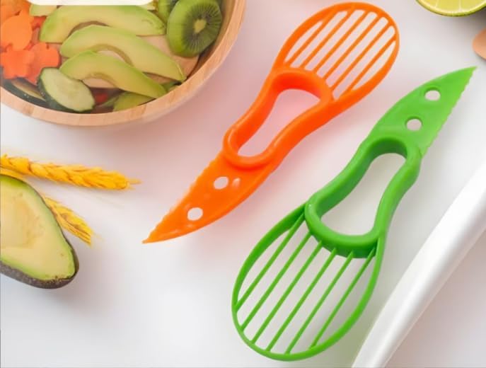 Avocado Cutter Tool - 3-in-1 Avocado Slicer and Pitter, 3.97" long x 2.28" Perfect for Mashing and Making Guacamole (Green)