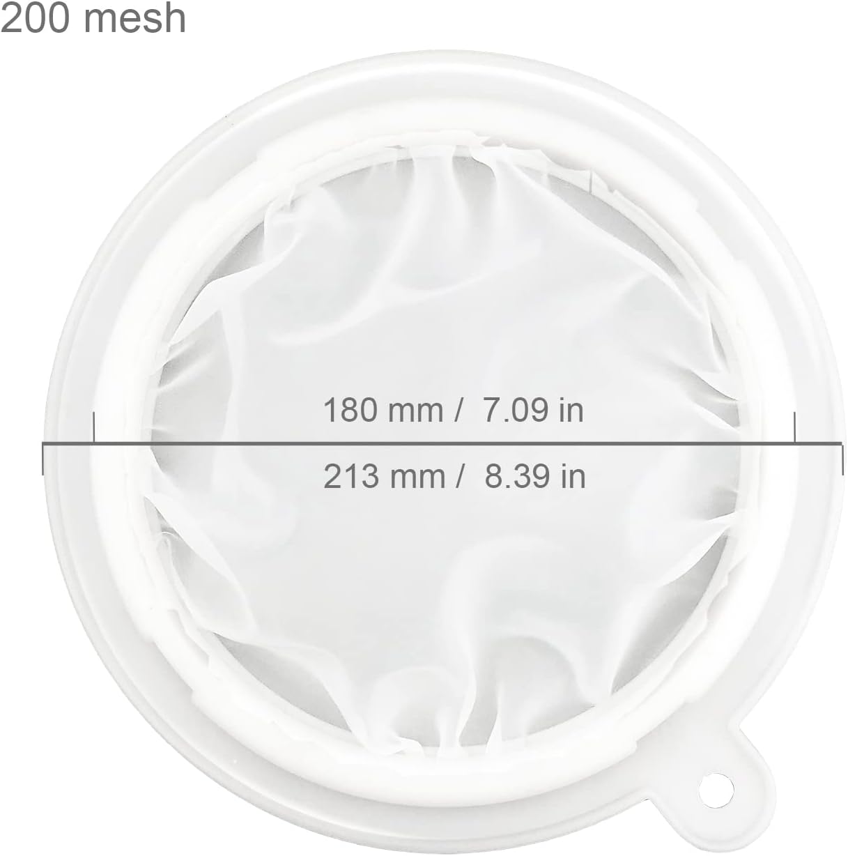 8.4in 80 Mesh Big Nylon Mesh Filter Ultra-Fine Sieve Sediments Strainer PP Frame for Straining Juice,Honey,Tea