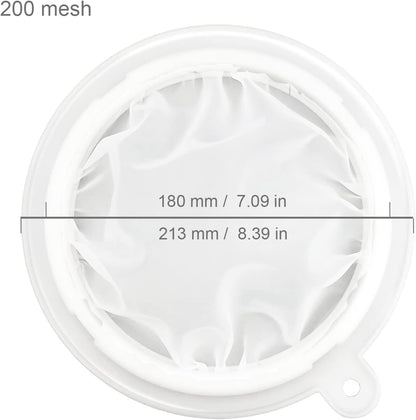 8.4in 80 Mesh Big Nylon Mesh Filter Ultra-Fine Sieve Sediments Strainer PP Frame for Straining Juice,Honey,Tea