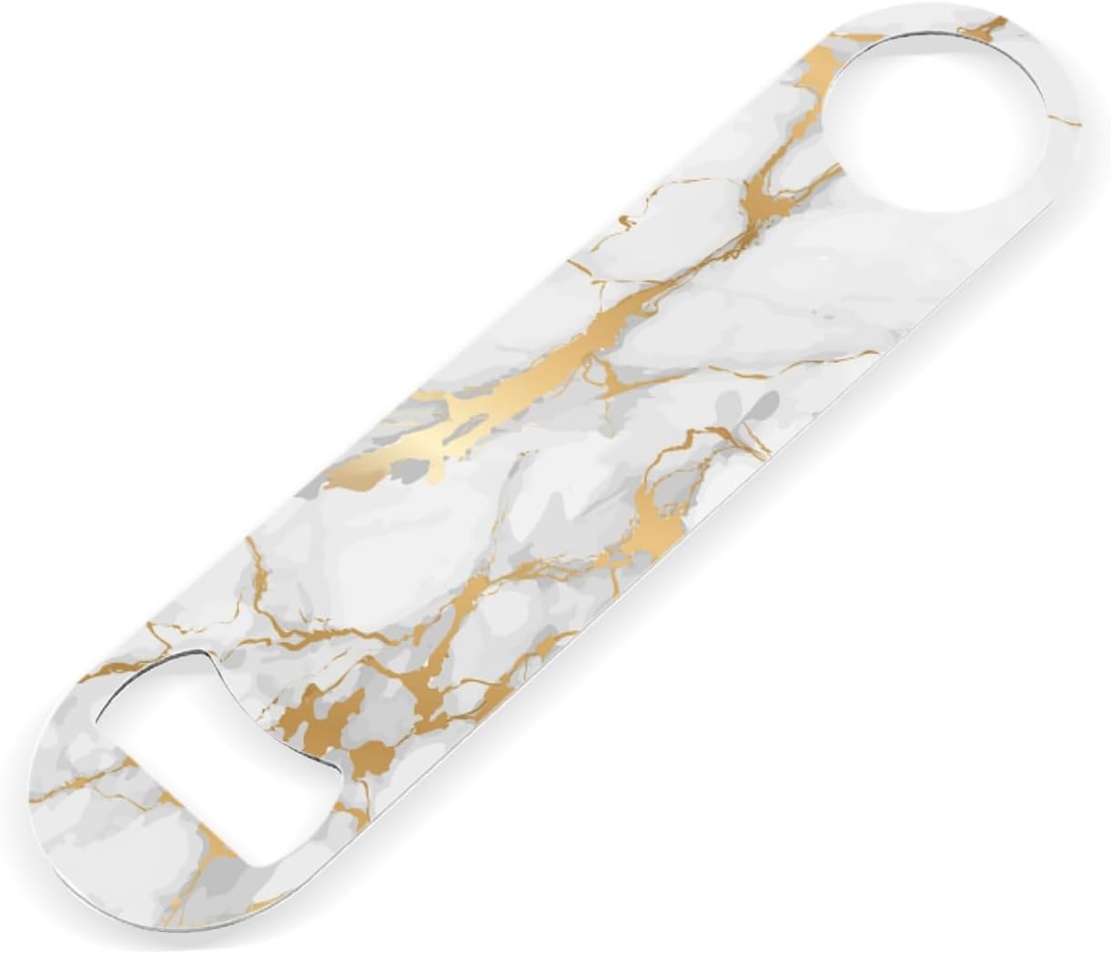 2 PACK Beer Bottle Opener, Stainless Steel Flat Bottle Openers,7 inch Metal Decor,Pink And Gold Marble