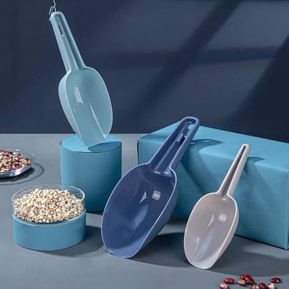 Set of 3 Ice Scoop, Plastic Kitchen Ice Scoop for Canisters or Ice Maker, Food Scoops for Canisters, Freezer, Flour, Dry Foods, Coffee Beans, Pop Corn, Pet Dog Cat Food (Blue)