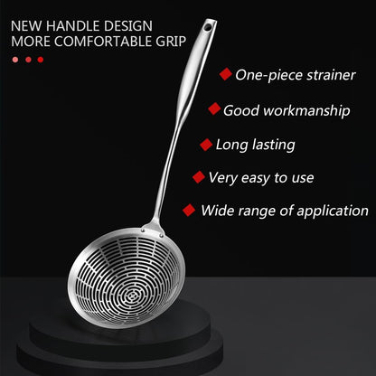 Collfa Cooking Skimmer 304 Stainless Steel Spider Strainer Handheld Metal Slotted Spoon With Holes Mesh Ladle For Spaghetti Pasta;Poached Egg;Noodle;Vegetables;Kitchen Frying And Cooking Tools