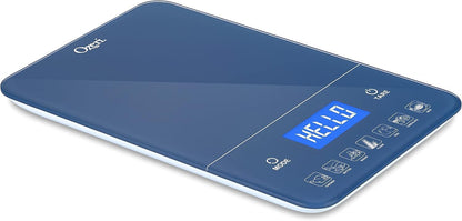 Ozeri Touch III Digital Kitchen Scale with Calorie Counter, 22 lbs (10 kg), Calla Green