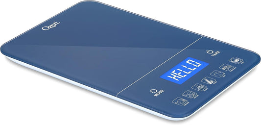 Ozeri Touch III Digital Kitchen Scale with Calorie Counter, 22 lbs (10 kg), Calla Green