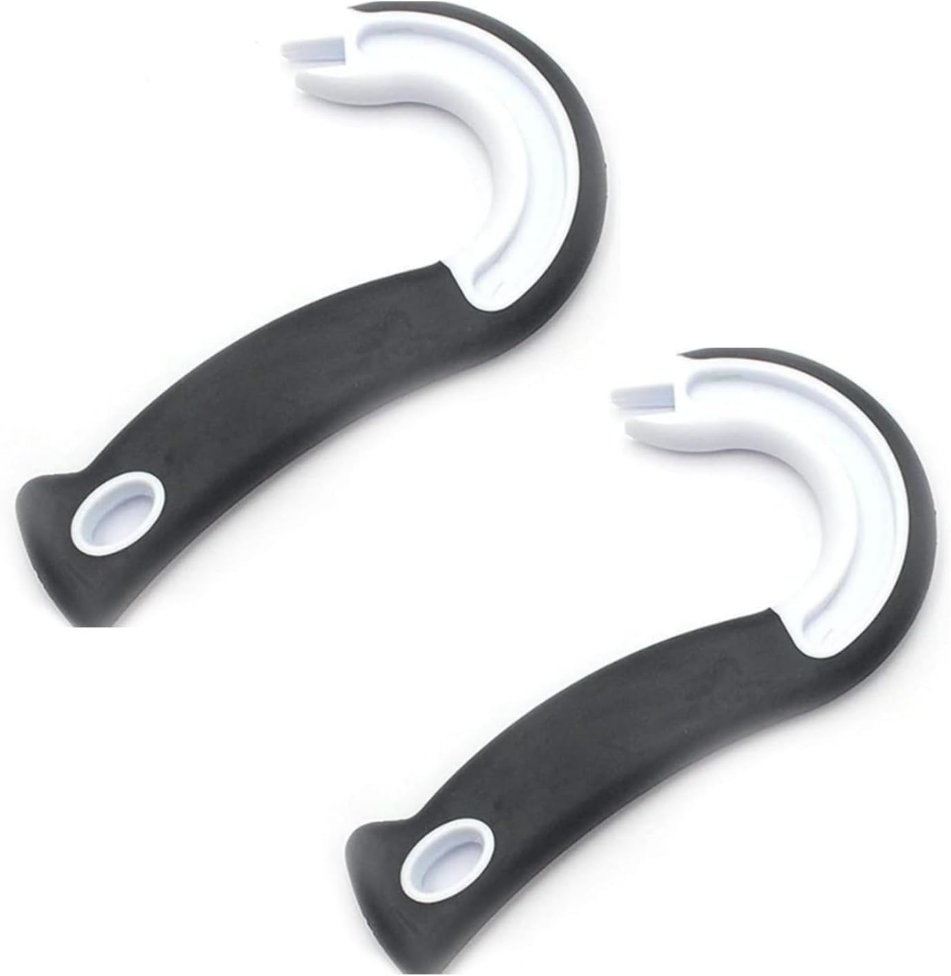 BWESOO 2 PCS Black Manual J Shape Ring Pull Can Opener, Stainless Steel