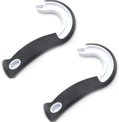 BWESOO 2 PCS Black Manual J Shape Ring Pull Can Opener, Stainless Steel