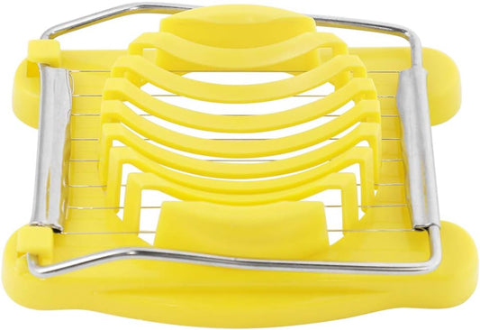 Heavy-Duty Plastic Egg Slicer with Stainless Steel Wires Multipurpose Boiled Egg Salad Slicer Strawberry Cheese Slicing Tools -Yellow