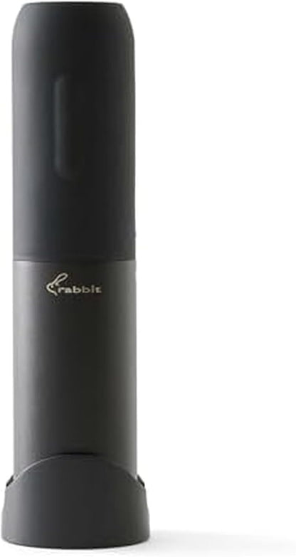 Rabbit Electric Corkscrew Wine Opener - Push Button Automatic Bottle Opener, Compact Design, Opens Bottles Quietly, Stores Vertically or Horizontally, Black