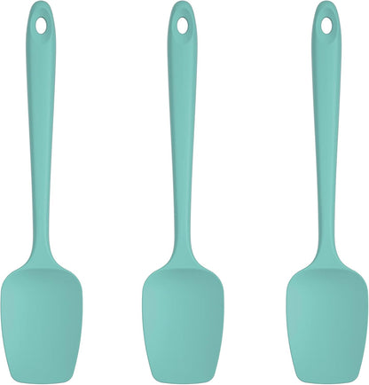 U-Taste Silicone Spoon Spatula Set, 600ºF High Heat Resistant Food Grade Flexible Rubber Scraper, Cooking Mixing Baking Kitchen Utensils Set of 3 (Multicolors)