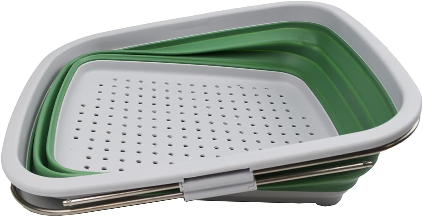 SAMMART COMBO - Collapsible & Expandable Basket & Colander & Bowl - Perfect Outdoor & Picnic - Space Saving (Basket + Colander + Bowl)