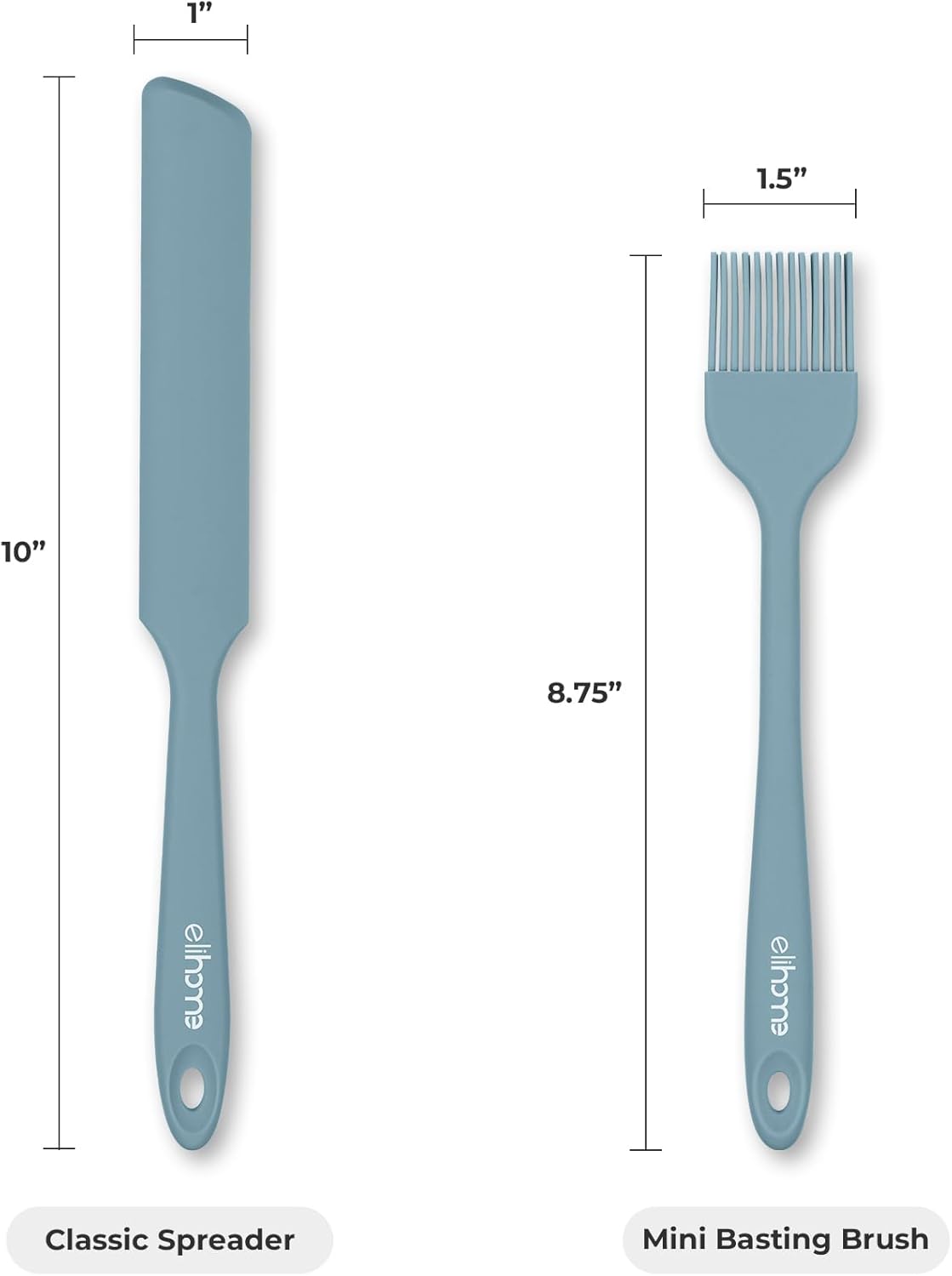 Elihome Mini Silicone Basting Pastry Brush, Cooking Brush for Oil Sauce Butter Marinades, Food Brushes for BBQ Grill Kitchen Baking, Baster Brushes Pastries Cakes Meat Desserts, Food Grade, Dark Grey
