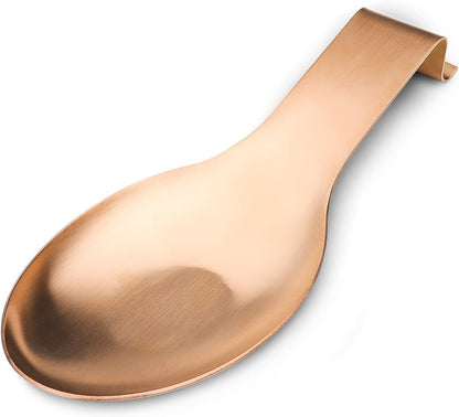 VanlonPro Stainless Steel Spoon Rest, Spatula Ladle Holder, Stainless Steel Utensil Spoon Rest Holder, Brushed Finish, Dishwasher Safe 9.8 x 3.7 Inch (Silver 1PC)