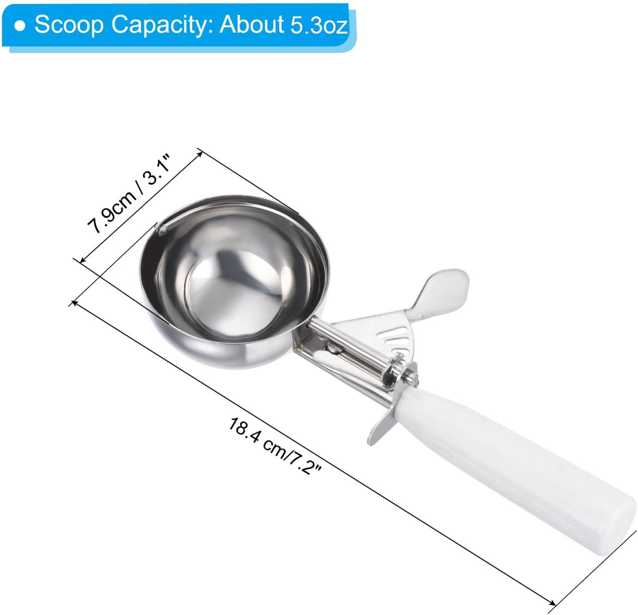 PATIKIL 3/4 Ounce Ice Cream Scoop with Trigger, Stainless Steel Portion Cookie Scoop with Thumb Trigger for Cookie Dough Cupcake Batter Baking, Purple 22ML