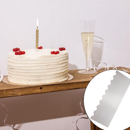8.6 Inch Stainless Steel Cake Scraper Metal Scraper for Cake Smoother Leveler Scraper Cake Decorating Comb Cake Cutter for Mousse Butter Cream