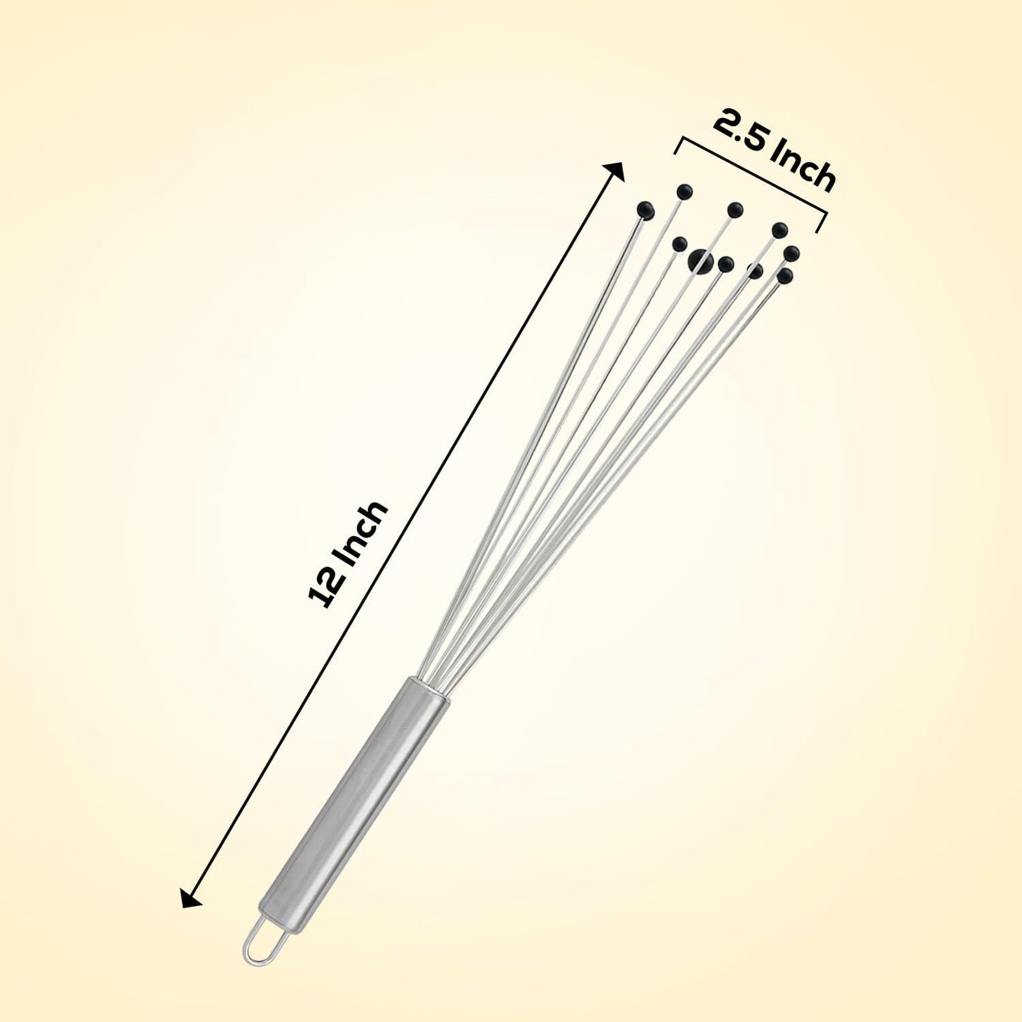 Mrs. Anderson’s Baking Double Balloon with Aerator Ball Wire Whisk, Stainless Steel, 12-Inch