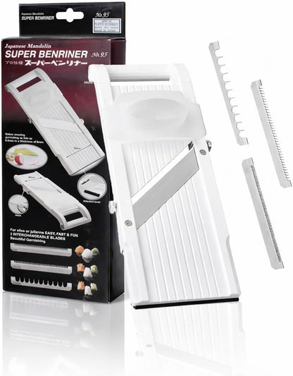 Benriner Super Slicer, with 4 Japanese Stainless Steel Blades, Beige
