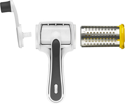 Zyliss All Cheese Acid Etched Rotary Grater with Fine and Coarse Drums, 1-Pack, White