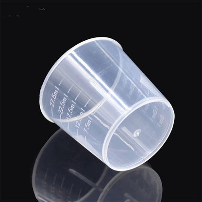 4 Pcs 100ml/3.4oz Plastic Graduated Cup Clear Measuring Cup Multipurpose Mixing Cups for Kitchen Cooking Medicine Measure Tool