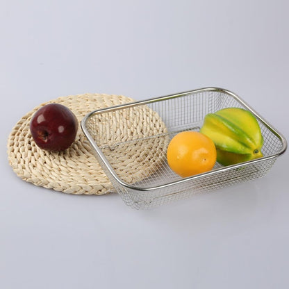 Stainless Steel Drain Basket Large Rectangular Colander 12.99X9.44X2.75In Multi-Purpose Kitchen Strainer for Fruits Vegetables Washing and Storage