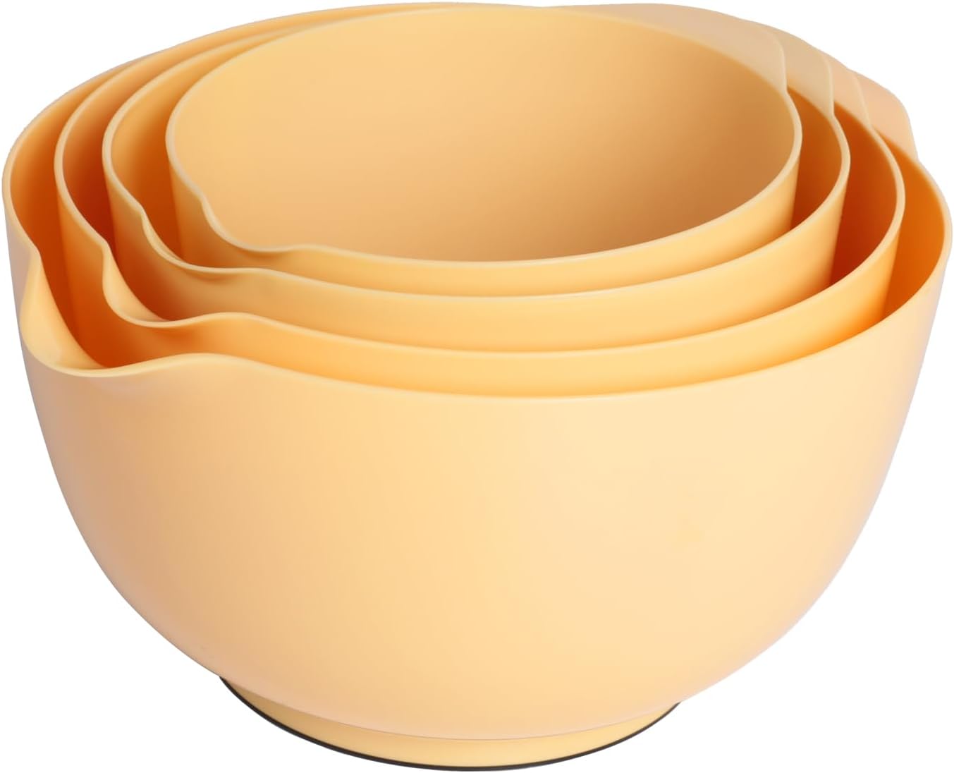 BoxedHome Green Ombre Nesting Plastic Mixing Bowl Set With Pour Spout, Microwave and Dishwasher Safe, BPA free Non-Slip Base, Set of 4 Size 1.7, 2.5, 3.5 and 4.5qt, Great for Prepping, Baking, Cooking