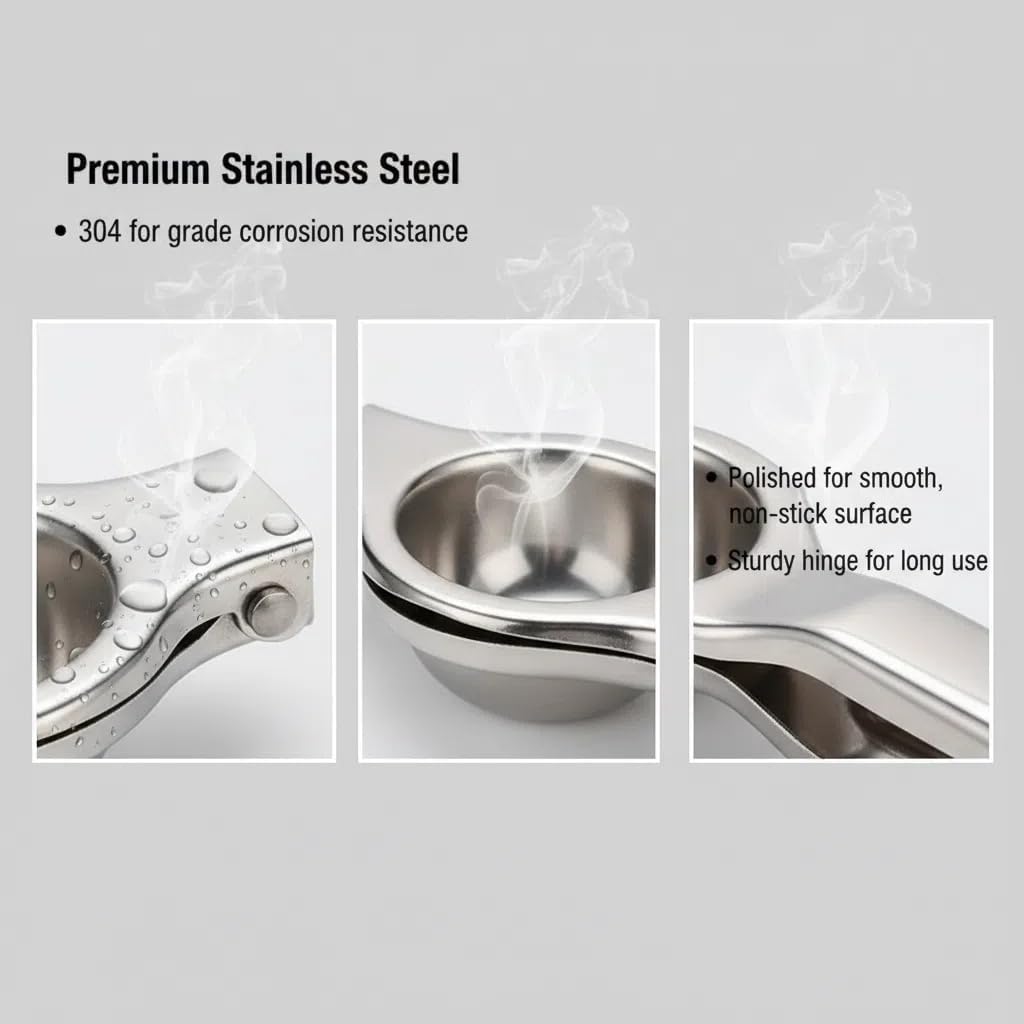 0019 XAUZIX Stainless Steel Manual Citrus Juicer – 5 cm Lemon Squeezer – Portable & Easy to Clean