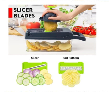 Vegetable Chopper 10-in-1 Onion Chopper with Container, Veggie Dicer Cutter Slicer, Food Chopper Kitchen Tool with Blades.