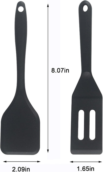 （2 Pack） Heat-Resistant Flexible Silicone Spatula for Baking, Cooking, Small Silicone Spatula Kitchen Utensils for Cookies & Brownies, Mini Rubber Spatulas for Nonstick Cookware (Green)