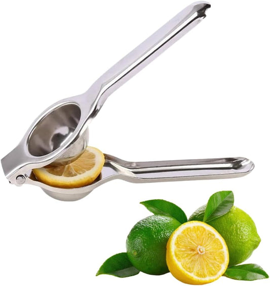 Lemon Squeezer Stainless Steel – Heavy Duty Manual Citrus Juicer Hand Press for Lemon Lime Orange – Ergonomic Non-Slip Handle, Rust-Resistant, Dishwasher Safe Kitchen Tool