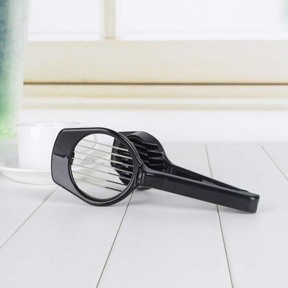 Egg Slicer Cutter，Long Handle Egg Slicer Mushroom Tomato Fruit Cutter Stainless Steel Blades Home Kitchen Bar Tool